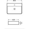 Karag LT2173 Επικαθήμενος Νιπτήρας Πορσελάνης 60x42x12cm Λευκός
