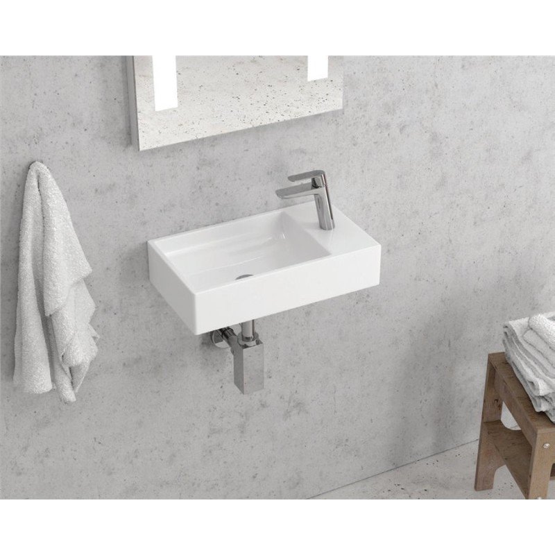 Karag LT5043 Επιτοίχιος Κρεμαστός / Επικαθήμενος Νιπτήρας Πορσελάνης 46x26x10.5cm Λευκός