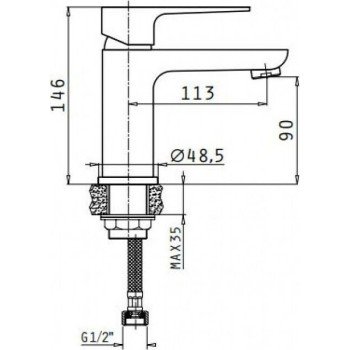 Pyramis Majesta 090924601 Αναμεικτική Μπαταρία Νιπτήρα Ασημί