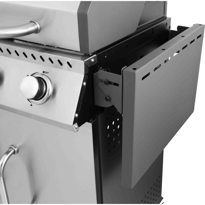 Thermogatz Elite Gs Grill Elite Ψησταριά Υγραερίου Μαντεμένιας Σχάρας 60x42εκ. με 3 Εστίες 9kW και Πλαϊνό Μάτι