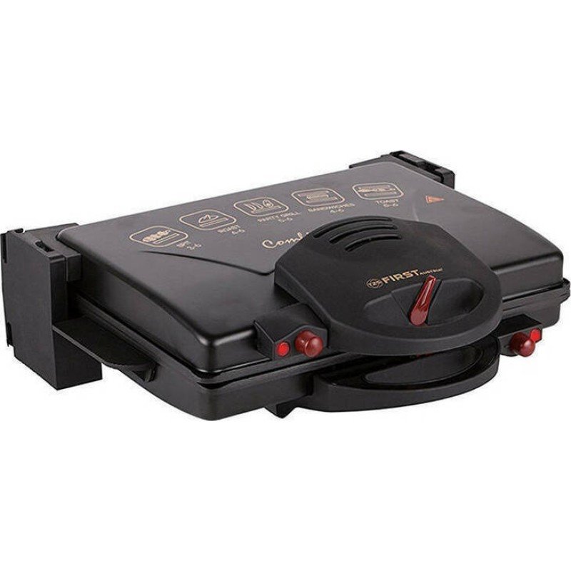 First Austria Τοστιέρα Γκριλιέρα 2000W Μαύρη FA-5330