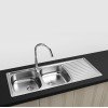 Karag BL 933 Ένθετος Νεροχύτης Inox Σατινέ Μ116xΠ50cm Ασημί
