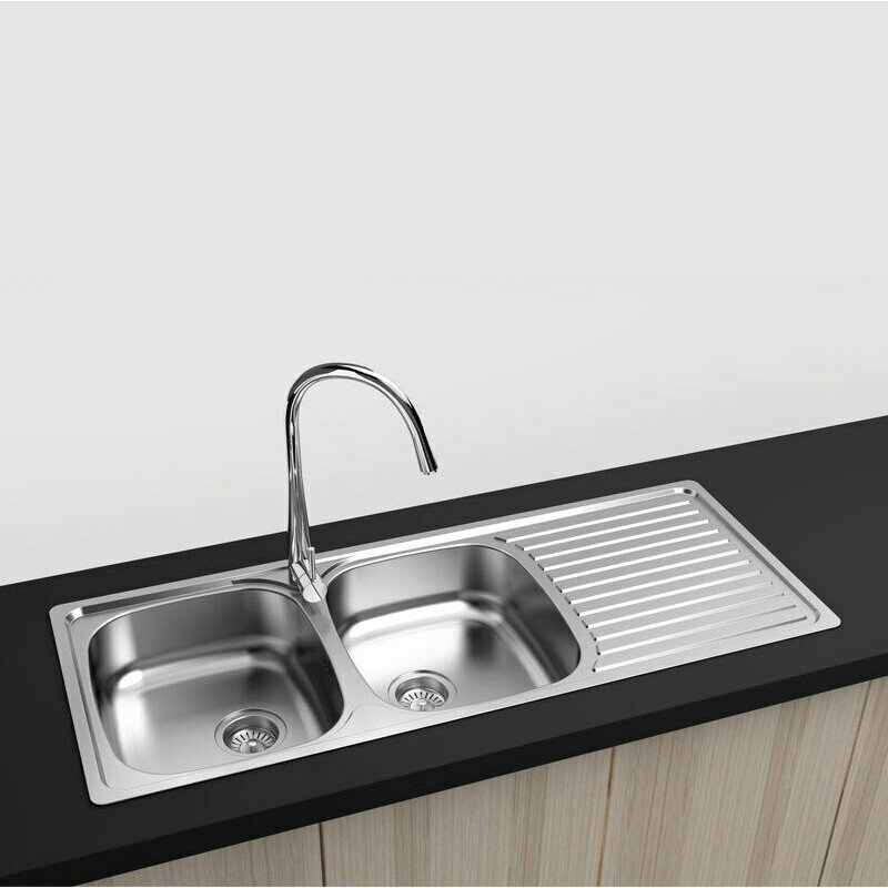 Karag BL 933 Ένθετος Νεροχύτης Inox Σατινέ Μ116xΠ50cm Ασημί
