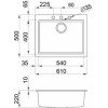 Elleci Quadra 110 Metaltek Ένθετος Νεροχύτης από Συνθετικό Γρανίτη Μ61xΠ50cm Aluminium M79