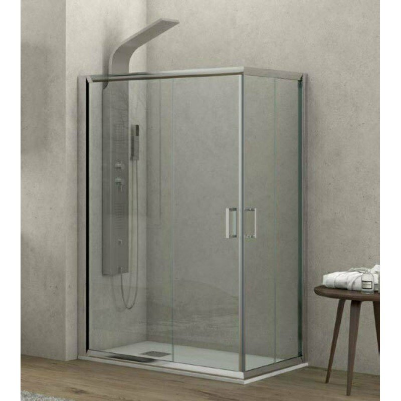Karag New Flora 100 5206836566160 Καμπίνα Ντουζιέρας με Συρόμενη Πόρτα 80x110x180cm Serigrafato