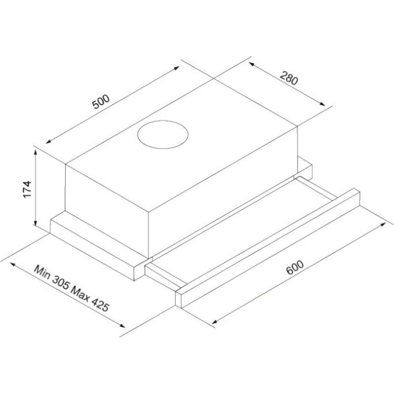 Davoline Delta GR Συρόμενος Απορροφητήρας 60cm Μαύρος