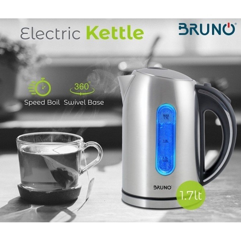 Bruno Βραστήρας 1.7lt 2200W Ασημί BRN-0028