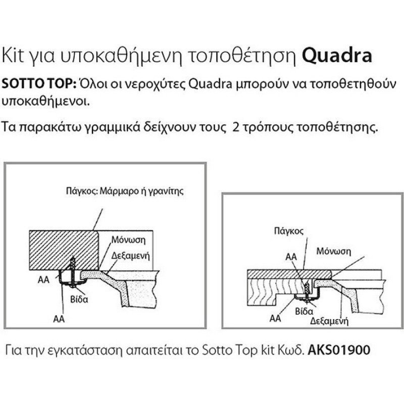 Elleci Quadra 110 Granitek Ένθετος Νεροχύτης από Συνθετικό Γρανίτη Μ61xΠ50cm Bianco Titano G68