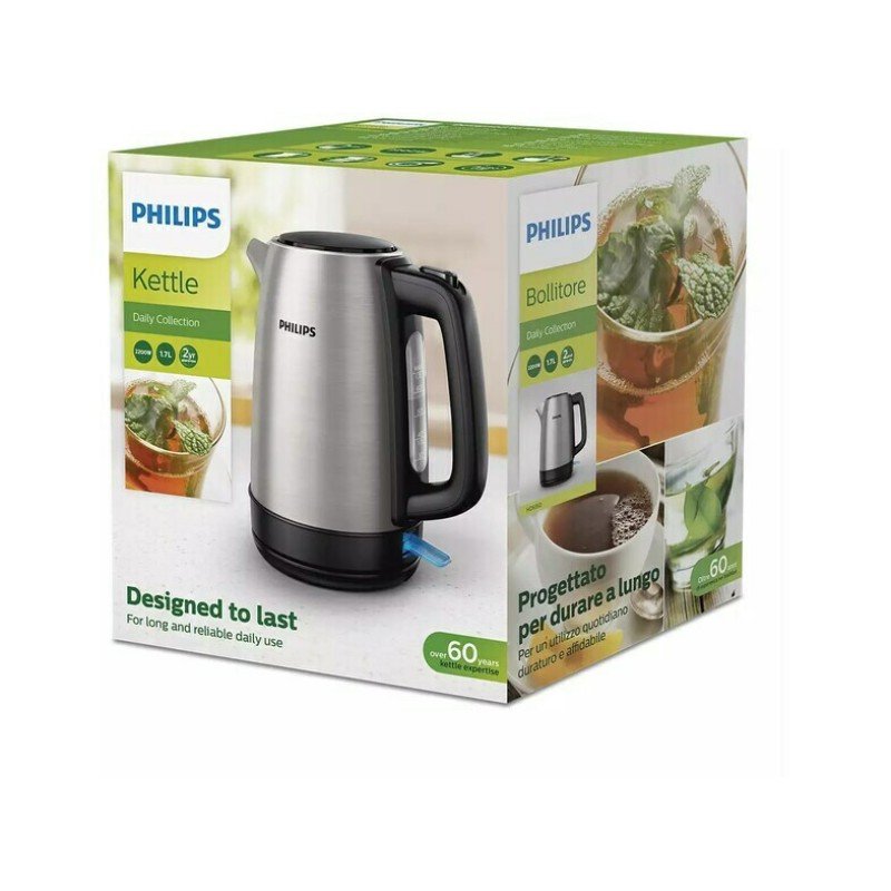 Philips Daily Collection HD9350/90 Βραστήρας 1.7lt 2200W Ασημί