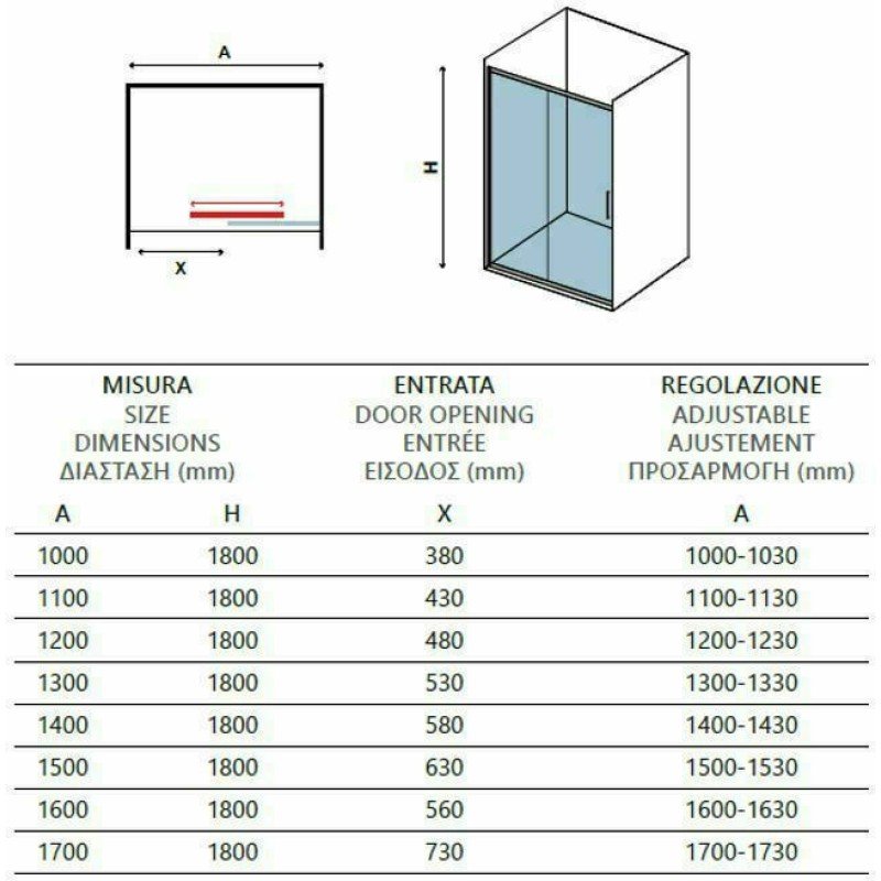 Karag New Flora 500 NFLF500120 Διαχωριστικό Ντουζιέρας με Συρόμενη Πόρτα 120x180cm Fabric Karag New Flora 500 NFLF500120 Διαχωριστικό Ντουζιέρας με Συρόμενη Πόρτα 120x180cm Fabric