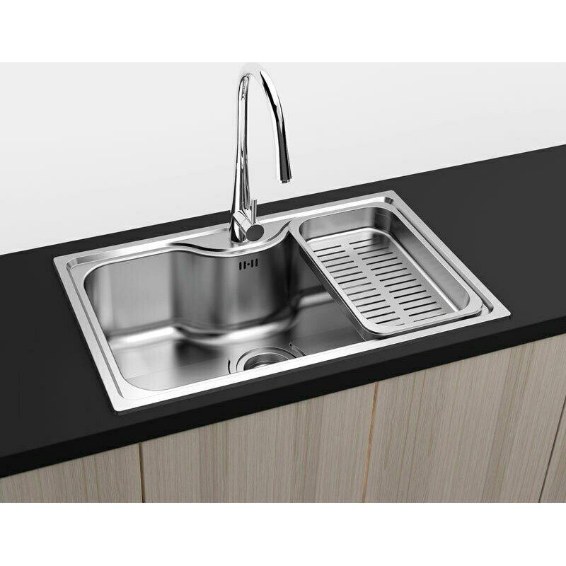 Karag BL 627 Ένθετος Νεροχύτης Inox Σατινέ Μ80xΠ50cm Ασημί