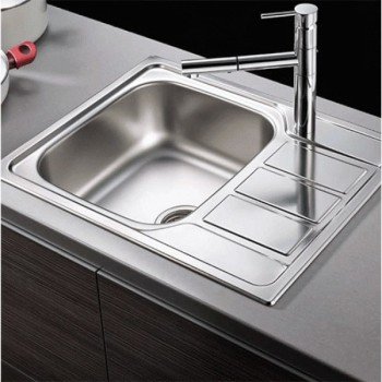 Pyramis Athena 1B 1D Ένθετος Νεροχύτης Inox Σατινέ Μ62xΠ50cm Ασημί