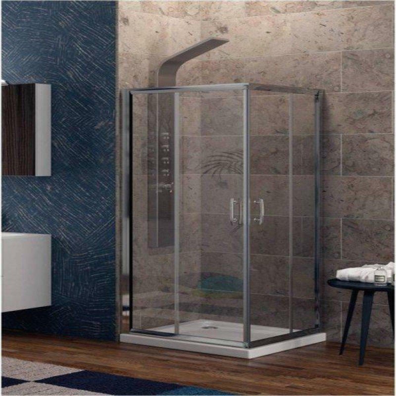 Karag New Flora 100 NFL1008090180 Καμπίνα Ντουζιέρας με Συρόμενη Πόρτα 80x90x180cm Clear Glass