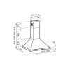 Pyramis Ecoline Τετράγωνος Απορροφητήρας Καμινάδα 60cm Inox