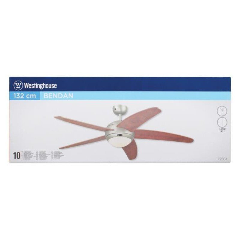 Westinghouse Bendan 72564 Ανεμιστήρας Οροφής 132cm με Φως και Τηλεχειριστήριο Applewood