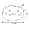 Karag Onyx ONYX Επικαθήμενος Νιπτήρας Πέτρινος 45x45x15cm Onyx
