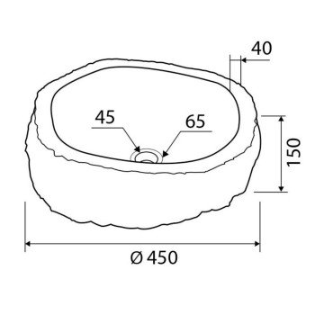 Karag Onyx ONYX Επικαθήμενος Νιπτήρας Πέτρινος 45x45x15cm Onyx