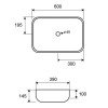 Karag 2143-PMW Επικαθήμενος Νιπτήρας Πορσελάνης 60x39x14.5cm White Matt