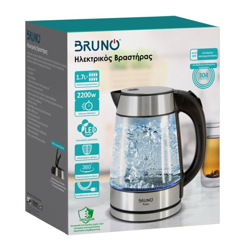 Bruno Βραστήρας 1.7lt 2200W Ασημί BRN-0143 Bruno Βραστήρας 1.7lt 2200W Ασημί BRN-0143