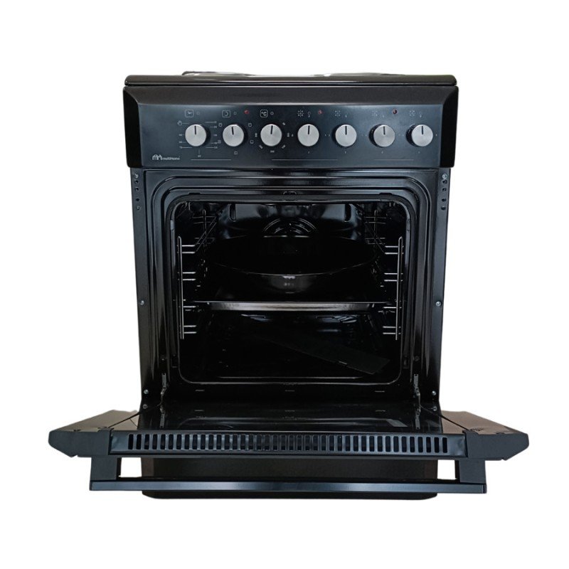 MultiHome MH-6149 930-002-6149 Κουζίνα 65lt με Εμαγιέ Εστίες Π60εκ. Μαύρη