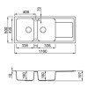 Elleci Life 500 Ένθετος Νεροχύτης από Συνθετικό Γρανίτη Μ116xΠ50cm Aluminium M79