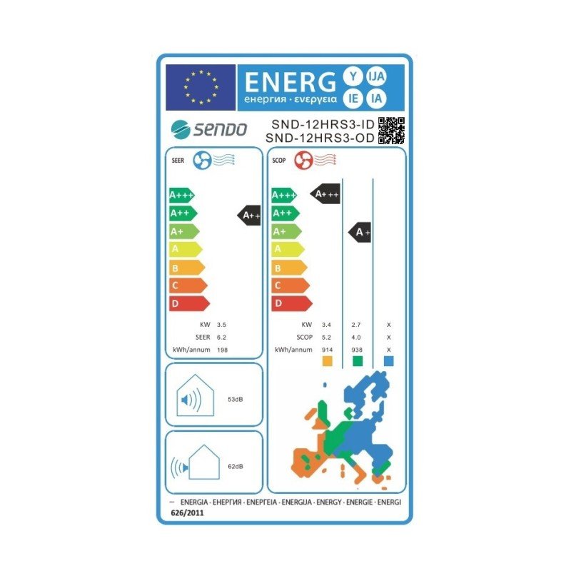 Sendo Hermes HRS3 Κλιματιστικό Inverter 12000 BTU A++/A+++ με WiFi