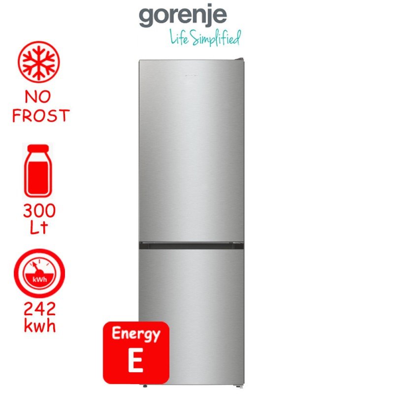 Gorenje NRKE62XL 739104 Ψυγειοκαταψύκτης Total NoFrost Υ185xΠ60xΒ59.2εκ. Inox Gorenje NRKE62XL 739104 Ψυγειοκαταψύκτης Total NoFrost Υ185xΠ60xΒ59.2εκ. Inox