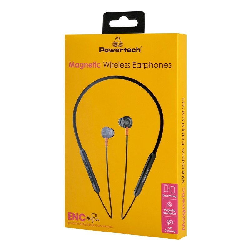 Powertech PT-1228 In-ear Bluetooth Handsfree Ακουστικά με Αντοχή στον Ιδρώτα Μαύρα