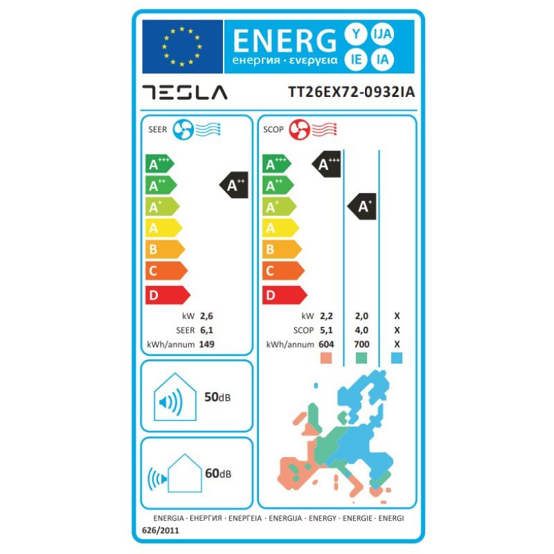 Tesla Element TT26EX72-0932IA Κλιματιστικό Inverter 9000 BTU A++/A+ 