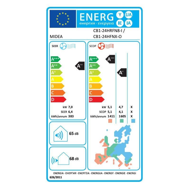 Midea Breezeless E Κλιματιστικό Inverter 24000 BTU A++/A+ με Τεχνητή Νοημοσύνη