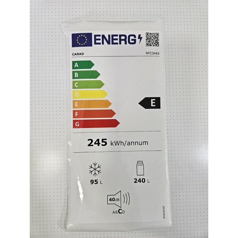 Carad Ψυγειοκαταψύκτης 335lt NoFrost Υ195.3xΠ59.5xΒ63.5εκ. Inox NFC346X