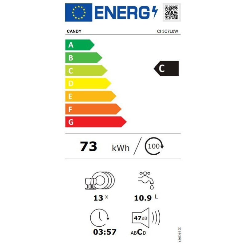 Candy Εντοιχιζόμενο Πλυντήριο Πιάτων με Wi-Fi για 13 Σερβίτσια Π59.7xY81.8εκ. Rapido
