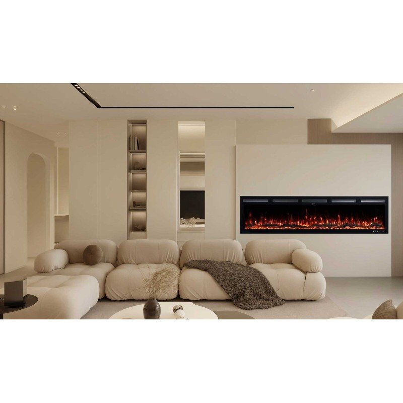 Hitense Επιτοίχιο Ηλεκτρικό Τζάκι 1600W 182.8x12.7cm Γκρι SUPERIOR-72