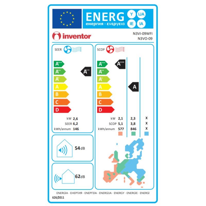 Inventor Neo III Κλιματιστικό Inverter 9000 BTU A++/A+++ με Ιονιστή και WiFi
