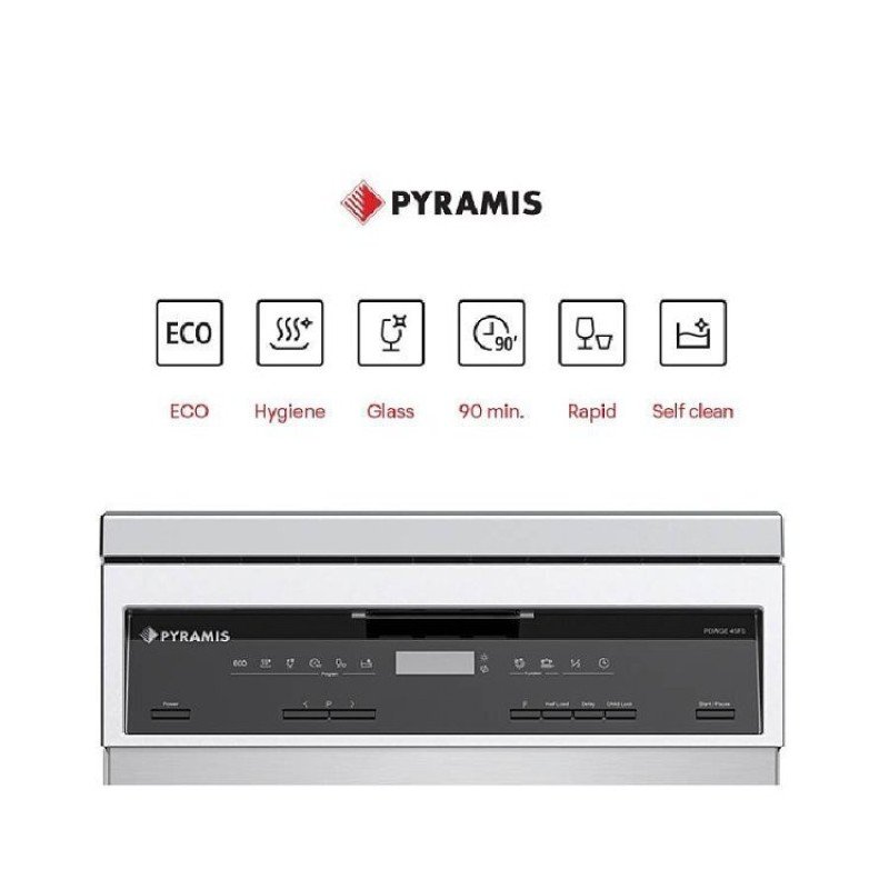 Pyramis Ελεύθερο Πλυντήριο Πιάτων για 10 Σερβίτσια Π44.8xY84.5εκ. Inox PDWGE 45FS 033001461
