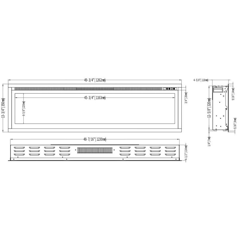 Ηλεκτρικό Τζάκι Smart Notting Hill 50 Επιτοίχιο Ένθετο L.e.d 1800w Hitense
