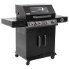 Thermogatz GS Grill Abyss View Ψησταριά Υγραερίου Μαντεμένιας Σχάρας 70.5x42εκ. με 4 Εστίες 19kW και Πλαϊνό Μάτι Υπερύθρων 4kW