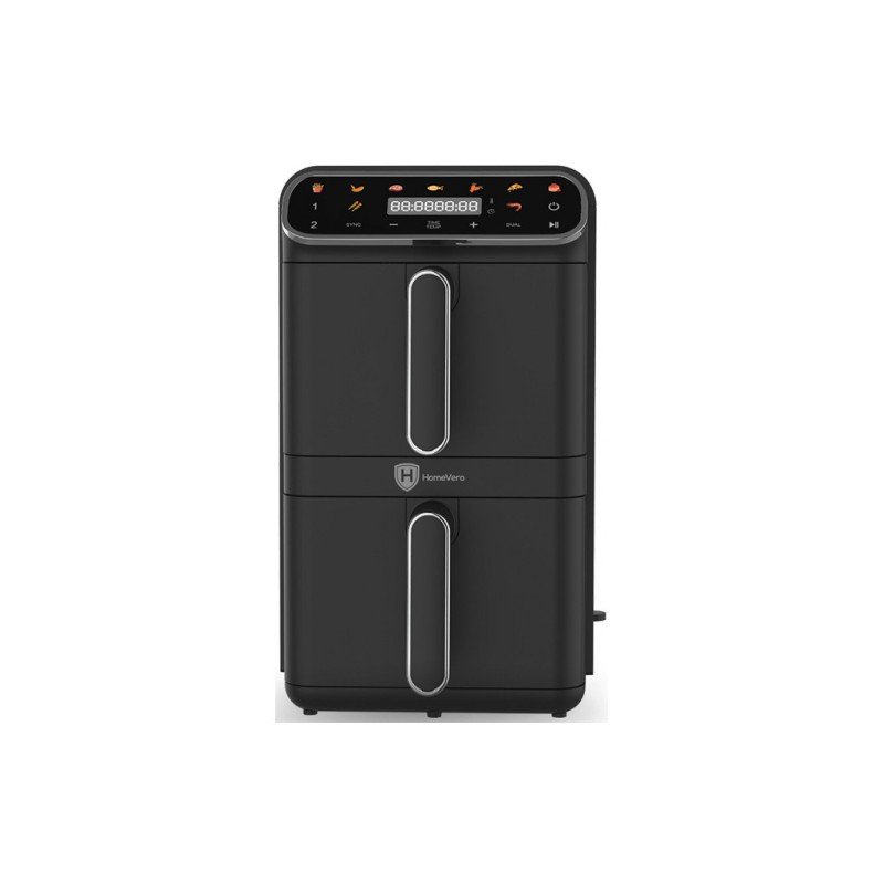 HomeVero Air Fryer με Διπλό Αποσπώμενο Κάδο 11lt Μαύρο HV-AF11DDK