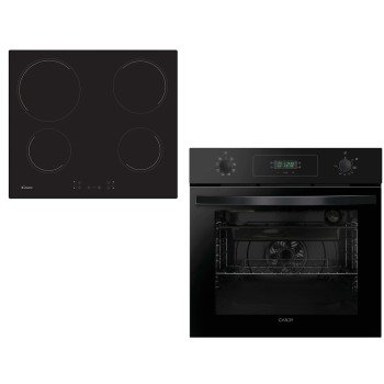 Candy FIDCP N615 L + CH64CCB/4U2 Φούρνος άνω Πάγκου 70lt με Κεραμικές Εστίες Π59.5εκ. Μαύρος