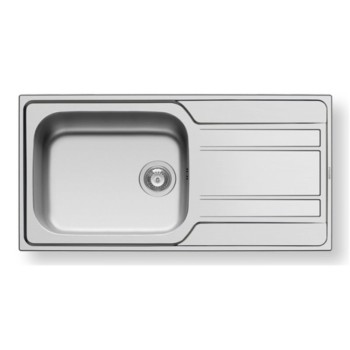 Pyramis Zeda Plus 1B 1D 107152701 Ένθετος Νεροχύτης Αριστερός Inox Σατινέ Μ100xΠ50cm Ασημί