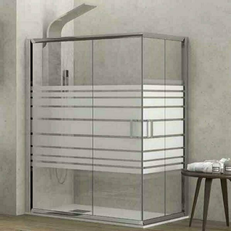 Karag New Flora 100 NFLS10070100180 Καμπίνα Ντουζιέρας με Συρόμενη Πόρτα 70x100x180cm Serigrafato