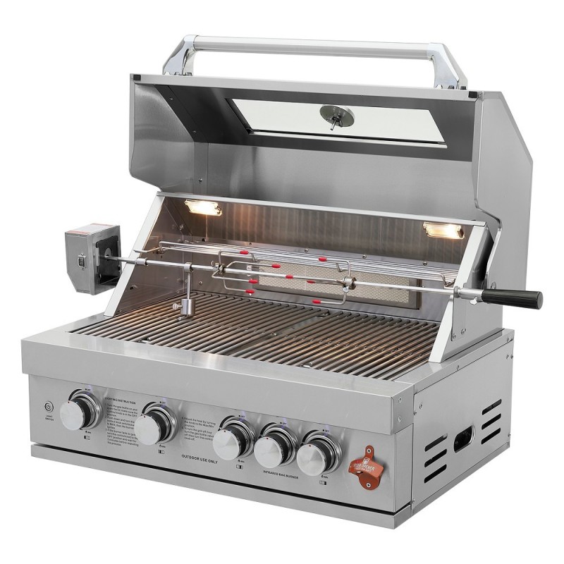 Thermogatz TGH-BI-B4-G Ψησταριά Υγραερίου Σχάρας 72.3x46εκ. με 4 Εστίες 19.3kW και Μάτι Υπερύθρων