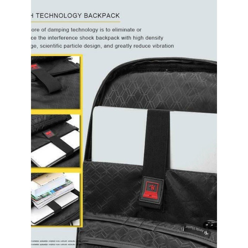 ARCTIC HUNTER τσάντα πλάτης B00111 με θήκη laptop 15.6", 20L, μαύρη B00111-BK