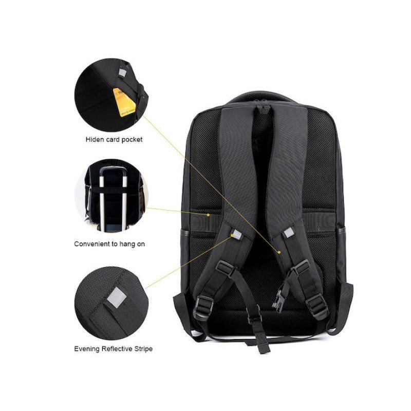 ARCTIC HUNTER τσάντα πλάτης B00111 με θήκη laptop 15.6", 20L, μαύρη B00111-BK