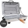 Roller Kappatos 020107 INOX Επιτραπέζια Ηλεκτρική Ψησταριά Σχάρας 1200W με Καπάκι & Διπλή Σχάρα 38x24,5cm