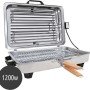 Roller Kappatos 020107 INOX Επιτραπέζια Ηλεκτρική Ψησταριά Σχάρας 1200W με Καπάκι & Διπλή Σχάρα 38x24,5cm