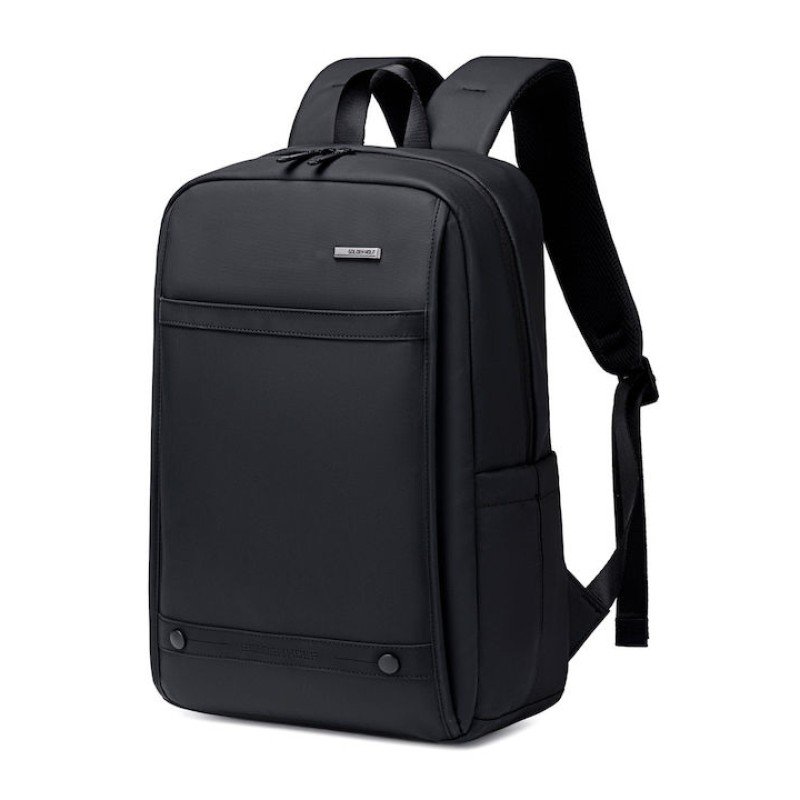 GOLDEN WOLF τσάντα πλάτης GB00705 με θήκη laptop 15.6", 17L, μαύρη GB00705-BK