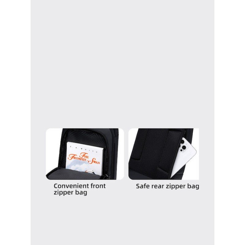 GOLDEN WOLF τσάντα Crossbody GXB00725, 4L, μαύρη GXB00725-BK