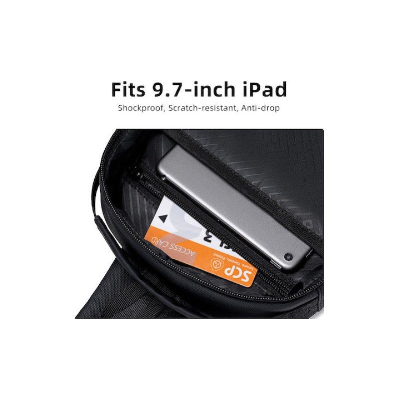 GOLDEN WOLF τσάντα Crossbody GXB00725, 4L, μαύρη GXB00725-BK