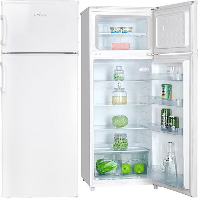 DAVOLINE RF 220 E W NE Δίπορτο ψυγείο 206lt Υ143xΠ54.5xΒ55.5εκ. Λευκό 801223259